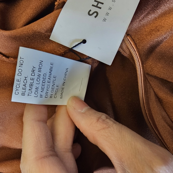 Shein Cowl Satin Dress - Picture 2 of 9